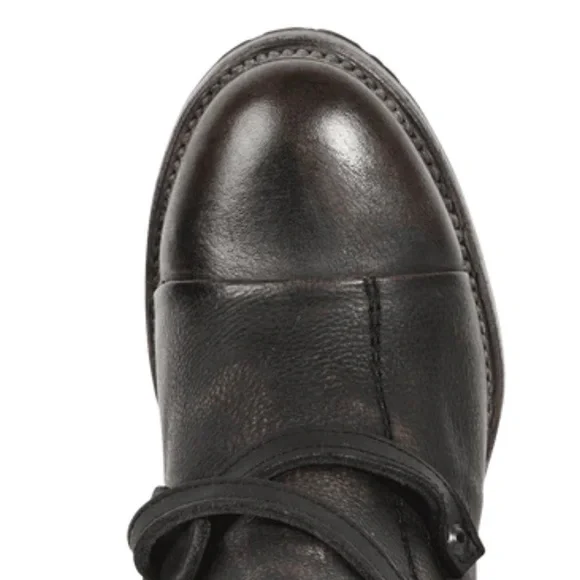 Freebird by Steven Distressed Brown Leather Moto Boots with Buckles - Picture 2 of 7